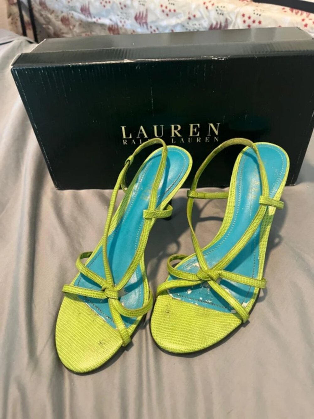 Ralph Lauren, ladies, lime, green sandals